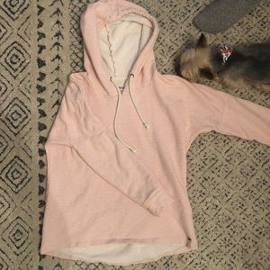 O’NEILL Pink and White Striped Sweatshirt Size S